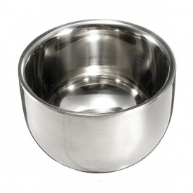 New Arrival 7.2cm Durable Smooth Double Layer Stainless Steel Mens Shaving Mug Bowl Cup order<$18no track