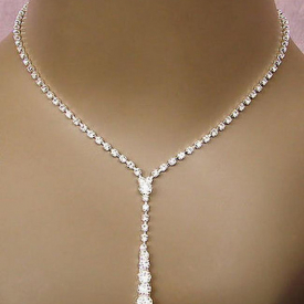 Cheap Bling Crystal Bridal Jewelry Set silver plated necklace diamond earrings Wedding jewellery sets for bride Bridesmaid women Accessories