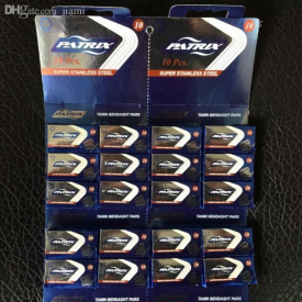 Wholesale-200pcs Patrix Stainless Blade Lame Rasoir 2015 Mens Safety Razor Blades For Double Edge STAINLESS Steel Platinum Coated Blade