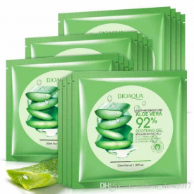 BIOAQUA Natural Aloe Vera Gel Face Mask Moisturizing Oil Control Wrapped Mask Shrink Pores Facial Mask Cosmetic Skin Care