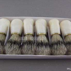 6 Pieces of Badger Color Boar Bristle Hair Plastic Handle Shaving Brush Grooming Tool