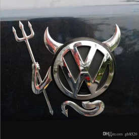 Demon PVC Car Sticker Decal Gold silvery Red Color Devil Car Stickers Car Logo Sticker Wholesale for VW for Toyota Buick Honda
