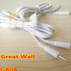 10pcs Replacement 2-Pin Electrode Lead Wires Connector Cables for Great Wall Tens Acupuncture Multi-Purpose Health Device Kwd 808 I