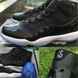 2018 good shoes 11s space jam black blue 45 men high basketball shoes mens sports shoes discount size 8-13