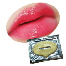 wholesale-5 pcs gold powder gel collagen lip mask masks sheet patch lip care lip