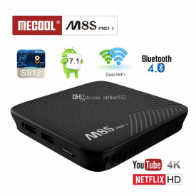 Google Voice Control Amlogic S912 Android 7.1 TV Box Mecool M8S Pro L 3GB 32GB Octa Core Netflix HD Dual Wifi Youtube 4K Media Player