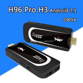 H96 Pro H3 Mini PC Amlogic S905X Quad Core Android 7.1 TV Dongle 2GB 16GB 2.4G/5.G WiFi Bluetooth HDMI HEVC H.265 1080P 4K HD TV Stick Box