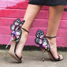 sophia webster female butterfly winged women party high heels sandals boots thin heeled wedding pumps shoes gladiator females show sandalias