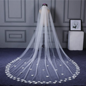 Beauty White 3 Meters Long Tulle Applique Bridal Veils Bridal Headwear Bridal Wraps Wedding Accessories F714133