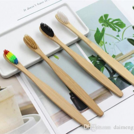 1000pcs Wood Rainbow Toothbrush Bamboo Environmentally ToothBrush Bamboo Fibre Wooden Handle Tooth brush Whitening Rainbow X112