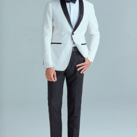 Cheap And Fine Cool One Button Groomsmen Shawl Black Lapel Groom Tuxedos Men Suits Wedding/Prom Best Man Blazer ( Jacket+Pants+Tie)