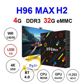 Newest H96 Max H2 Android TV Box 4G 32G Android 7.1 WIFI 2.4G 5G USB 3.0 Mali-450 GPU 4K box WiFi Bluetooth 4.0 Android Box Media player
