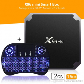 S905W TV Box Free Movies Stream OTA update X96 mini 2GB 16GB Smart TV Box with mini RII I8 air mouse Wireless Keyboard gift