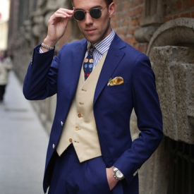 Custom Navy Blue Men Suits 2018 for Wedding Groomsmen Notch Lapel Groom Tuxedos Best Man Blazer (Jacket+Pants)