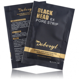 10pcs/lot 6g doberyl face care black head face mask facial blackhead remover nose deep cleansing mineral mud ex pore strips ing