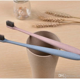 tongue cleaner teeth travel kit customized print logo the portable travel toothbrush wheat soft bamboo charcoal toothbrush opp free shipping