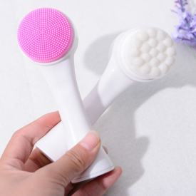 new cleaning brush standing two-sided silica gel facial brush cleanser clean and soft massage makeup tools ing