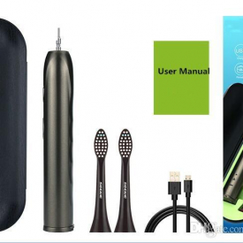 USB Rechargeable Toothbrush with Travel Case Sonic Electric Toothbrush Long Term Use Rechargeable Toothbrush Oral Care Tool Black