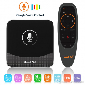 Google Voice Control TV Box 2GB 16GB Androidtv System Free Movies Streaming Box Logo ilepo i18 New Arrivals S905W Smart TV Box 4K
