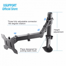 Full Motion Desktop Clamping/ Grommet 10"-27" Monitor Holder Mount Arm Free Lifting Rotary Display Stand Rack Loading 9.9kg