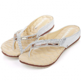 silver gold woman summer shoes rhinestone flip flops woman crystal gladiator sandals clip toe ladies sandals quality beach shoes