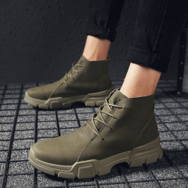 Genuine Leather Shoes for Men 2019 Autumn Winter Boots Fashion Mens Motercycle Boots Cow Leather Male Ankle KA1826