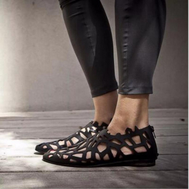 women summer beach sandals flats shoes woman PU leather plus size pointed toe gladiator sandalias mujer sapato feminino H1866