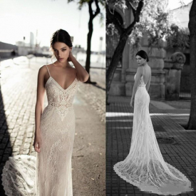 gali karten sexy mermaid wedding dresses backless spaghetti neck lace appliqued custom made vintage bridal gowns