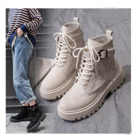 white Martin boot female British wind 2019 new wild spring and autumn single boots short tube platform autumn models motorcycle short