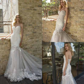 2019 Riki Dalal Mermaid Wedding Dresses Sweetheart Lace 3D Floral Appliqued Court Train Boho Wedding Gowns Custom Made Vestidos De Novia