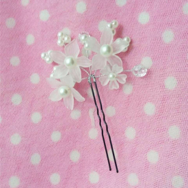 New Bridal Jewelry Handmade Headpieces Wedding Hair Accessories Headwear Fashion Women Flower Pearls Hairpin 2 Colors