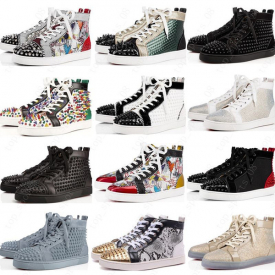 2020 new Red Bottoms shoes Men Women Studded Spikes platform sneakers vintage Genuine Leather casual rivet Sneaker 36-47