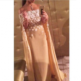 2019 New Real Sample arabic evening gowns dresses Strapless off shouder handmade flower long evening dress Kadisua dubai kaftan 2018