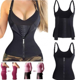 corset back shoulder strap waist trainer belt women zipper hook body shaper waist cincher shaper machine