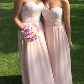 Navy Blue Bridesmaid Dresses Under 50 A-line Sweetheart Chiffon Lace Slit Sexy Long Wedding Party