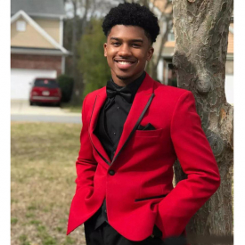 Red Groom Tuxedos Peak Lapel Mens Wedding Tuxedos Fashion Man Jacket Blazer 3 Piece Suit(Jacket+Pants+Vest+Tie)