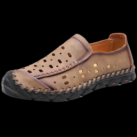 Fashion Mens Casual Beach Sandals Leather Summer Outdoor Male Walking Shoes Swimming Water Play Man Footwear Sneakers Size 38-46