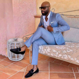 Men Blue Suits for Business Two Buttons Slim Fit Terno Masculino Prom Man Blazer Homecoming Party 2Piece Custom Made Costume Homme Mariage