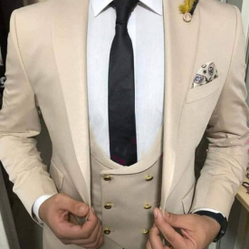 Handsome Groomsmen Peak Lapel Groom Tuxedos Mens Wedding Dress Man Jacket Blazer Prom Dinner 3 Piece Suit(Jacket+Pants+Tie+Vest) B282