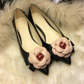 spring sweet shoes brand style women casual camellia flowers mixed colors shallow mouth pointed toe flat shoes lady single shoe lll