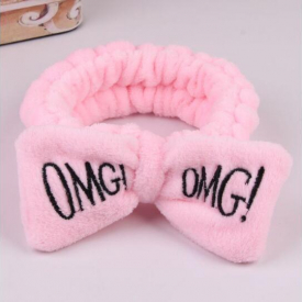 2020 New Letter Headbands for Women Girls Bow Wash Face Turban Makeup Elastic Hair Bands Coral Fleece Hair Accessories