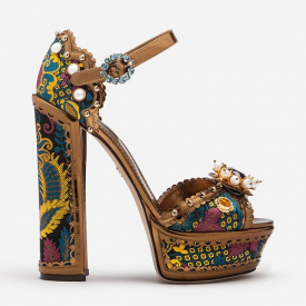 2021 retro court high heel shoes chunky heel platform peep toe ethnic embroidery sandals for women