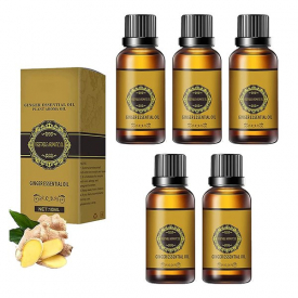 Free freight EELHOE OEM ODM Ginger oil glass bottle 10ml plant Aromatherapy Body Massage humidifier water-soluble skin 5pcs