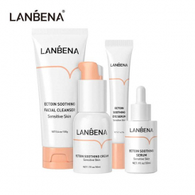 LANBENA Ectoin Anti Allergic Repair Soothe Sensitive Skin Care Set Facial Cleanser + Eye Essence Cream + Soothe Serum + Lotion