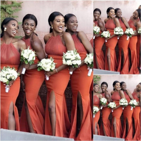 Bridesmaid Dress Evening Trumpet Mermaid Formal Dresses Prom Party Gown Spaghetti Sleeveless Elastic Satin Ball