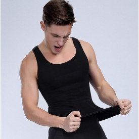 seamless Men's body garment tight waistband, chest girdle, beer belly tuck, breathable bottoming and shaping waistcoat