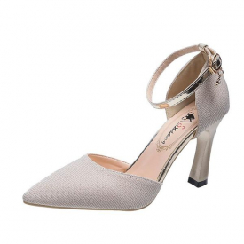 Dress Shoes Women Fashion Pointed Toe Thin Heel Pumps 2021 Summer Ankle Wrap High Heels Ladies Elegant Party Wedding Prom Woman