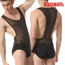 mesh Men's summer thin body-building shape abdominal one-piece sexy underwear bodybuilding clothes 328