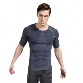 shaping Men's body shape light pressure, comfortable, fast breathable dry clothes, tight sports, short sleeve