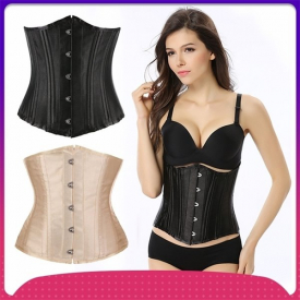 bone Girdle 24 steel Satin girdle clip body court dress shaping waist cover